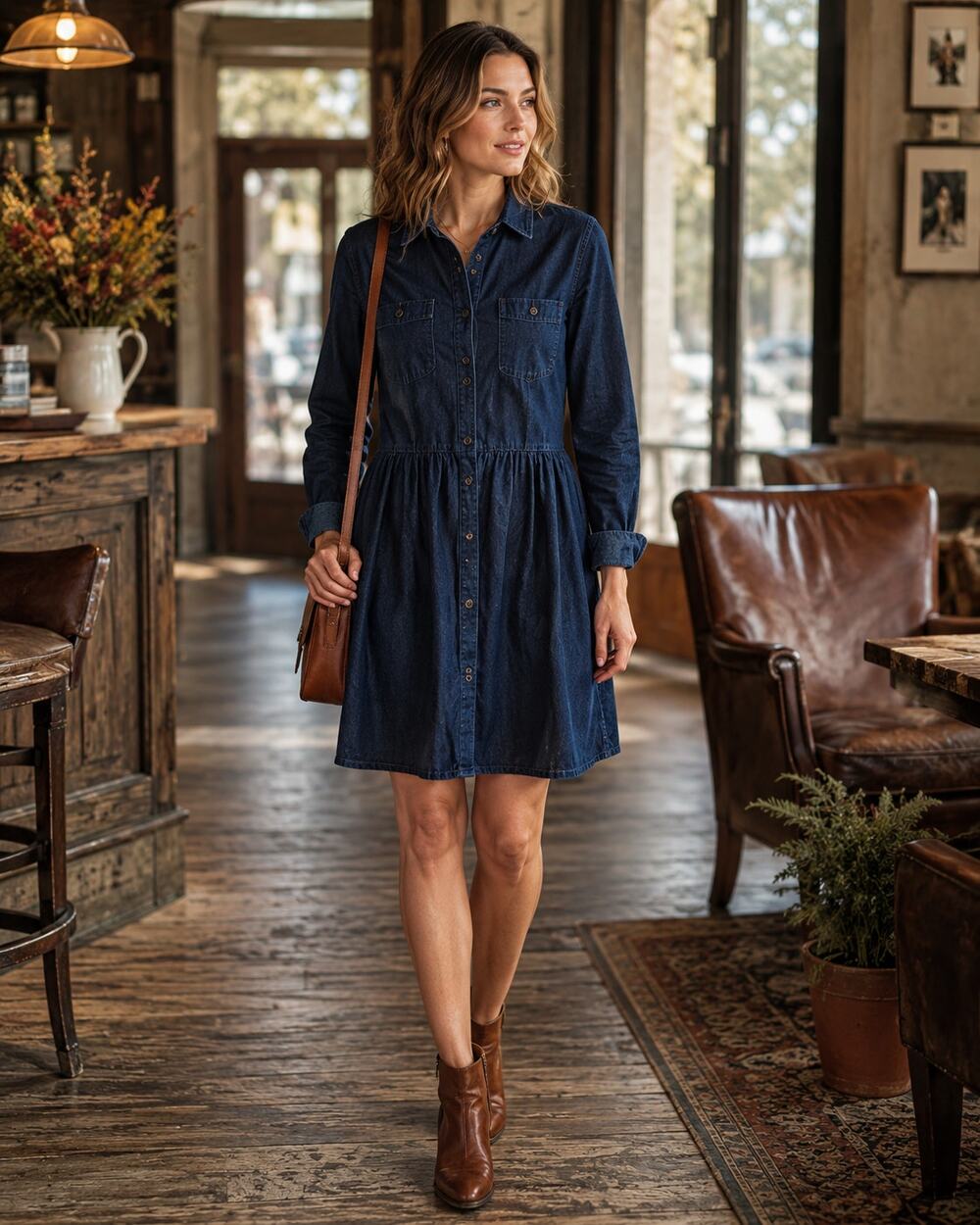 Gap 1969 Denim Shirt Dress Sz 4 Knee Length Cotton Heritage Casual Old Money